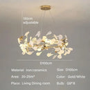 GobekUsa Modern Ginkgo Leaf LED Chandelier Dining Room Lighting