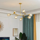 GobekUsa Modern Glass Ball Pendant Chandelier - Black Gold