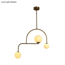 GobekUsa Modern Global Bedroom Chandelier - White/Yellow Frosted Glass, LED Hanging Light Kit - 3 Bulbs