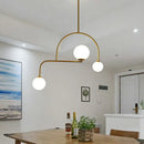 GobekUsa Modern Global Bedroom Chandelier - White/Yellow Frosted Glass, LED Hanging Light Kit - 3 Bulbs