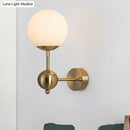 GobekUsa Modern Globe Wall Sconce Light in Brass with White Glass - Bathroom Lighting Fixture