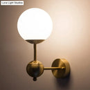GobekUsa Modern Globe Wall Sconce Light in Brass with White Glass - Bathroom Lighting Fixture