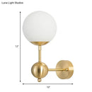 GobekUsa Modern Globe Wall Sconce Light in Brass with White Glass - Bathroom Lighting Fixture