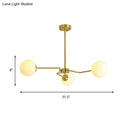 GobekUsa Modern Gold Ceiling Light with White Glass Shade - 3 Bulbs Semi Flush Mounted for Bedroom