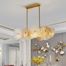 GobekUsa Modern Gold Finish Pendant Light with Prismatic Glass Shade - 8 Bulbs, Ideal for Dining Room or Kitchen Island