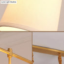 GobekUsa Modern Gold Island Chandelier Light - Fabric Empire Shade Suspension Lighting with 3 Bulbs