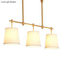 GobekUsa Modern Gold Island Chandelier Light - Fabric Empire Shade Suspension Lighting with 3 Bulbs