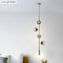GobekUsa Modern Gold Linear Chandelier with Smoke Gray Glass Shades - 4-Light Metal Hanging Fixture