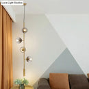 GobekUsa Modern Gold Linear Chandelier with Smoke Gray Glass Shades - 4-Light Metal Hanging Fixture