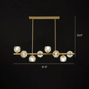 GobekUsa Modern Gold Pendant Light with Crystal Dome Shade - Ideal for Restaurants or Over Kitchen Islands