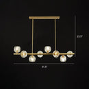 GobekUsa Modern Gold Pendant Light with Crystal Dome Shade - Ideal for Restaurants or Over Kitchen Islands