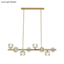 GobekUsa Modern Gold Pendant Light with Crystal Dome Shade - Ideal for Restaurants or Over Kitchen Islands