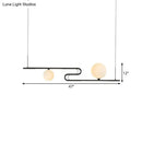 GobekUsa Modern Hanging Chandelier with Milky Glass and Folding Line Design in Black for Dining Hall Island - Simplicity Modo