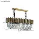 GobekUsa Modern Hanging Crystal Pendant Light with 10 Black-Gold Icicle-shaped Heads for Island Ceilings