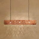 GobekUsa Modern Hanging Rattan Ceiling Light with 3 Bulbs for Tea Room Island