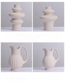 GobekUsa Modern Ins Style White Ceramic Spiral Vase