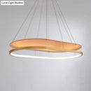 GobekUsa Modern LED Acrylic Dual Oval Pendant Chandelier - Black/Gold Ceiling Fixture for Dining Room