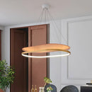 GobekUsa Modern LED Acrylic Dual Oval Pendant Chandelier - Black/Gold Ceiling Fixture for Dining Room