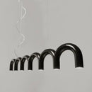 GobekUsa Modern LED Arch Chandelier in Black/White/Orange/Blue