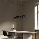 GobekUsa Modern LED Arch Chandelier in Black/White/Orange/Blue