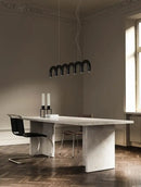 GobekUsa Modern LED Arch Chandelier in Black/White/Orange/Blue