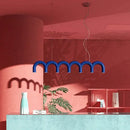 GobekUsa Modern LED Arch Chandelier in Black/White/Orange/Blue