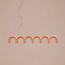 GobekUsa Modern LED Arch Chandelier in Black/White/Orange/Blue