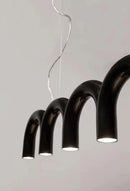 GobekUsa Modern LED Arch Chandelier in Black/White/Orange/Blue
