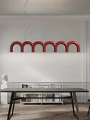 GobekUsa Modern LED Arch Chandelier in Black/White/Orange/Blue