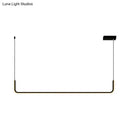 GobekUsa Modern LED Black Island Hanging Lamp Kit - Sleek Metal Half Rectangle Design with Adjustable Warm/White Lighting
