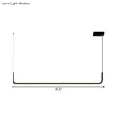 GobekUsa Modern LED Black Island Hanging Lamp Kit - Sleek Metal Half Rectangle Design with Adjustable Warm/White Lighting