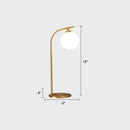 GobekUsa Modern LED Brass Table Lamp for Living Room - Bend Metallic Nightstand Lighting
