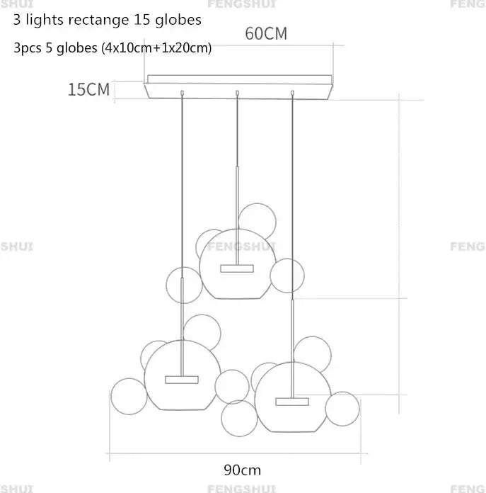 GobekUsa Modern LED Bubble Ball Chandelier, photo 15 of 39