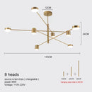 GobekUsa Modern LED Chandelier - Gold Black - Living Room - Bedroom