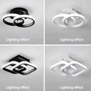 Modern black & white geometric led chandelier living room three color by Decorbites