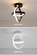 Modern black & white geometric led chandelier living room three color by Decorbites