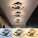 Modern black & white geometric led chandelier living room three color by Decorbites