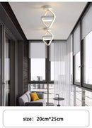 Modern black & white geometric led chandelier living room three color by Decorbites