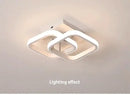 Modern black & white geometric led chandelier living room three color by Decorbites