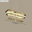 GobekUsa Modern LED Crystal Pendant Light with Stainless Steel Frame and Tassel Accents