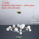 GobekUsa Modern LED Glass Chandelier with Adjustable Cord