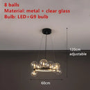 GobekUsa Modern LED Glass Chandelier with Adjustable Cord