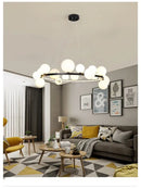 GobekUsa Modern LED Glass Chandelier with Adjustable Cord