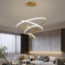 GobekUsa Modern LED Ring Pendant Chandelier - Black