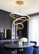 GobekUsa Modern LED Ring Pendant Chandelier - Black