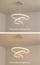 GobekUsa Modern LED Ring Pendant Chandelier - Black