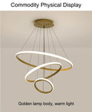 GobekUsa Modern LED Ring Pendant Chandelier - Black
