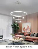 GobekUsa Modern LED Ring Pendant Chandelier - Black