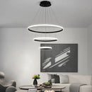 GobekUsa Modern LED Ring Pendant Chandelier - Black