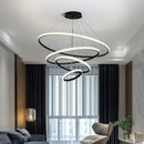 GobekUsa Modern LED Ring Pendant Chandelier - Black